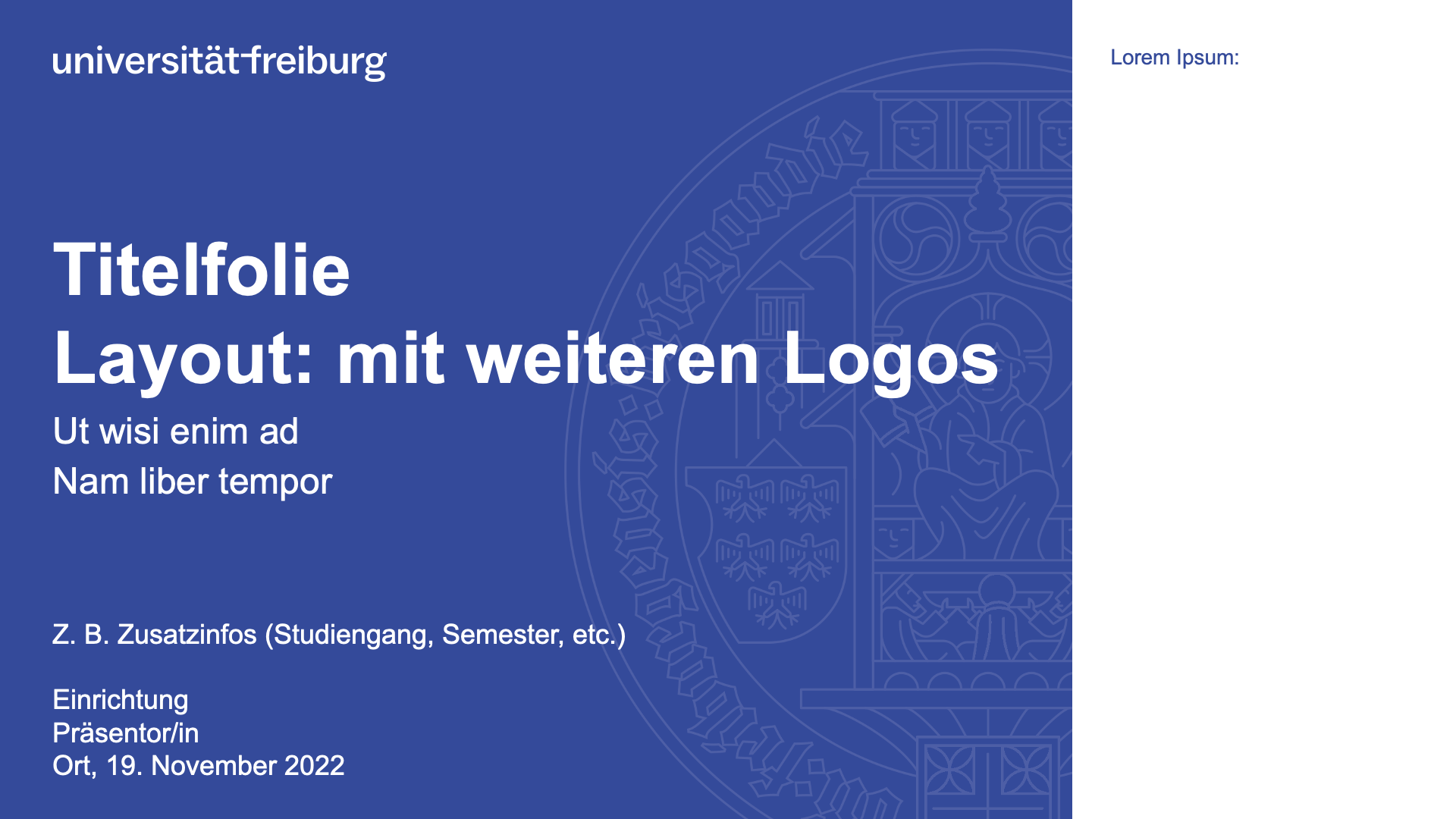 Vorlage Titelfolie mit weiteren Logos