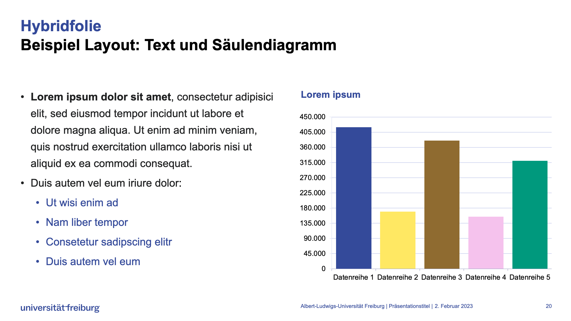 Vorlage Hybridfolie mit Text (rechts) und Säulendiagramm