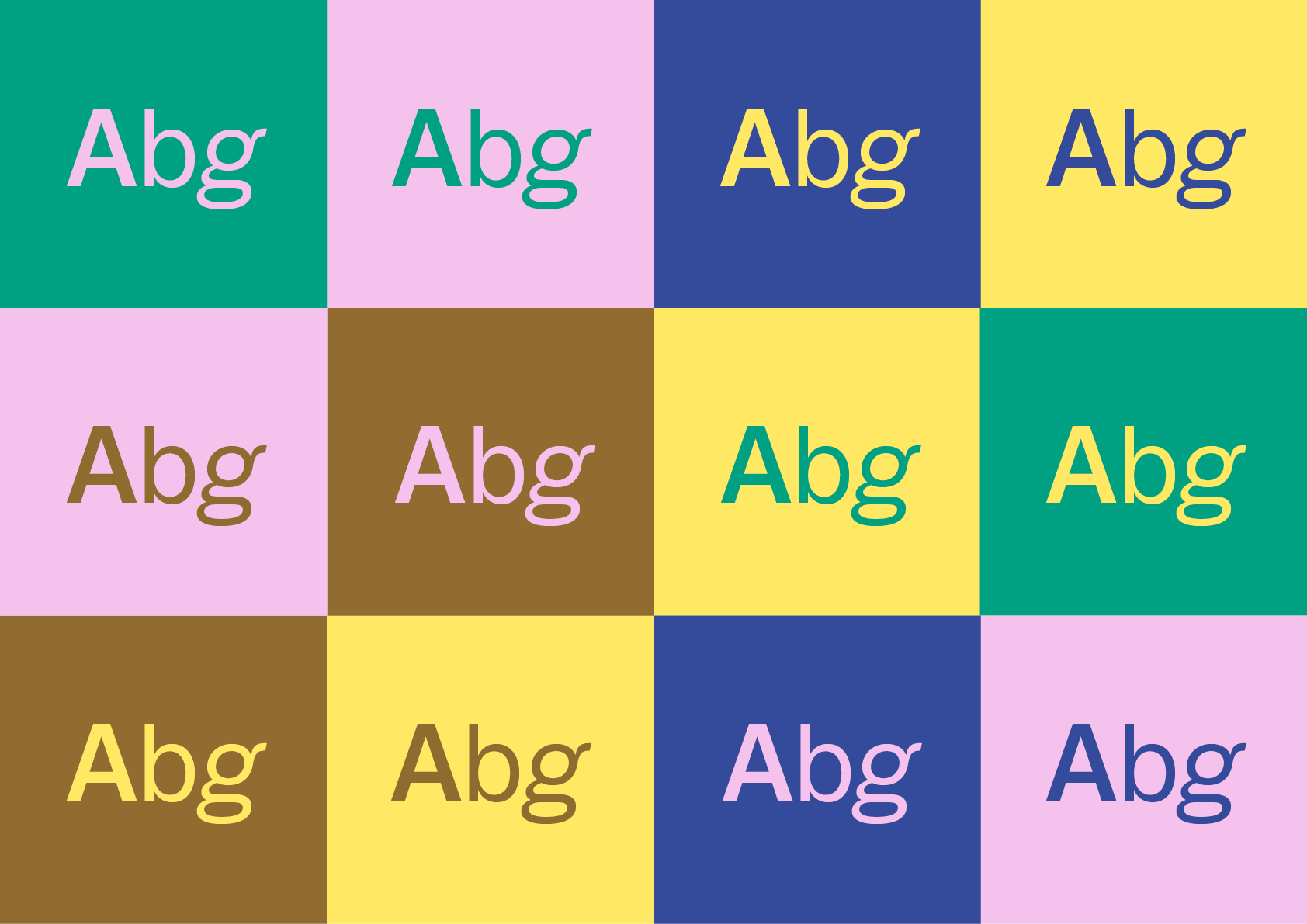 Anwendungsbeispiele für barrierearme Farbkombinationen aus Haupt-,  Hintergrund- und Zusatzfarben