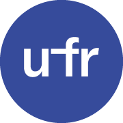 Das Social Media Profilbild der zentralen Social Media Kanäle der Universität. Blau ausgefüllter Kreis mit UFR in weiss.