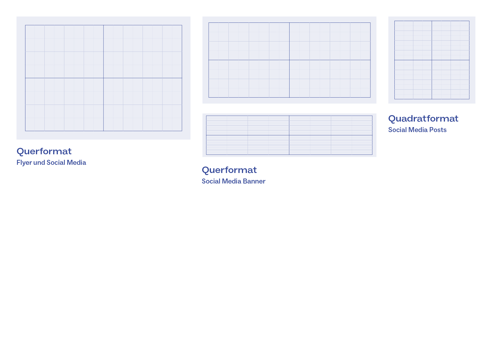 Quadrant Grid in verschiedenen Querformaten
