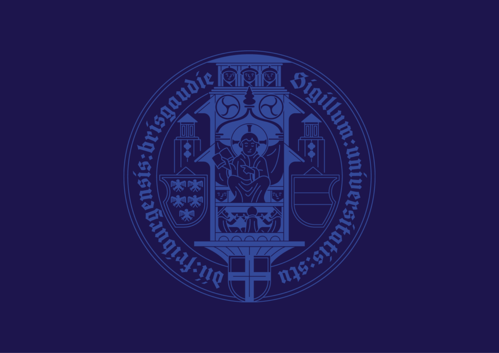 Blaues Siegel in der Flat-Variante auf dunkelblauem Hintergrund
