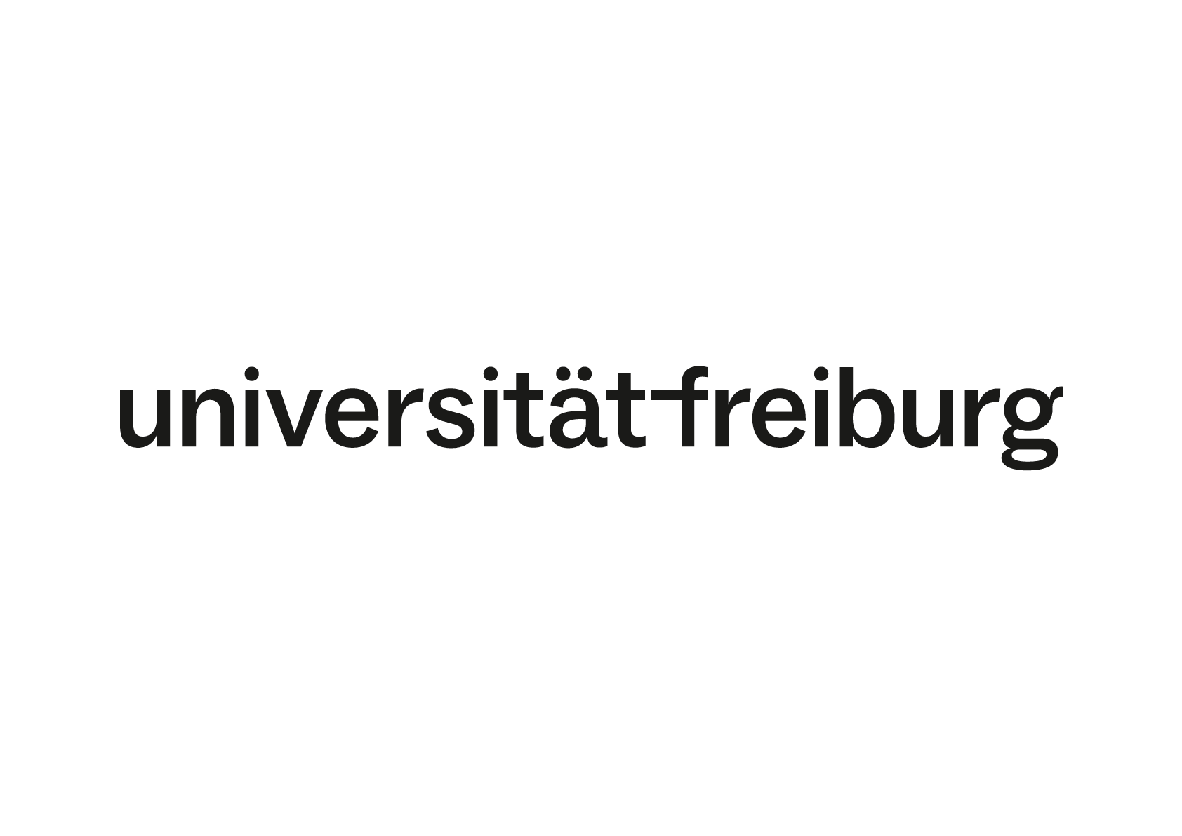 Schwarze Wortmarke der Universität auf weißem Hintergrund