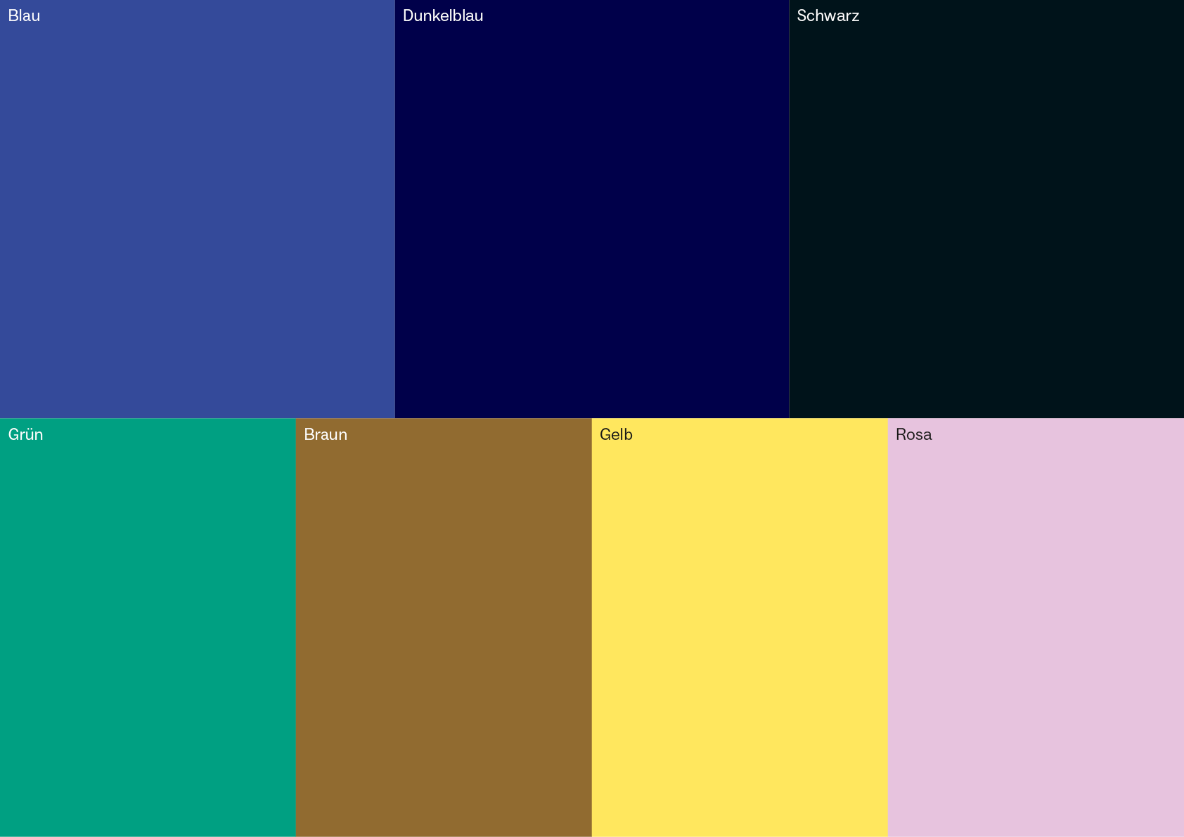 Hauptfarben und Zusatzfarben